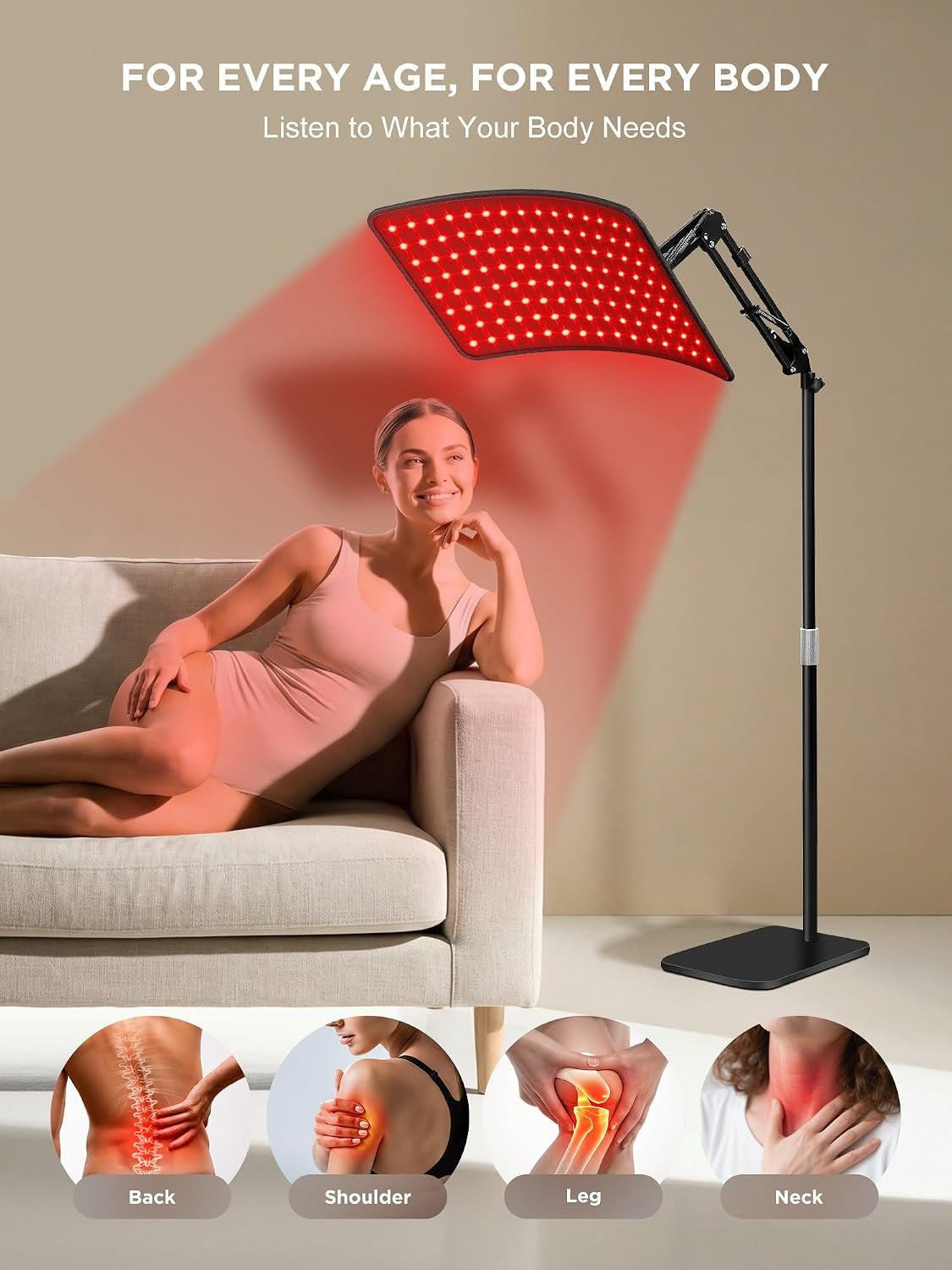 Red Light Therapy for Face and Body, Infrared Red Light Therapy Lamp